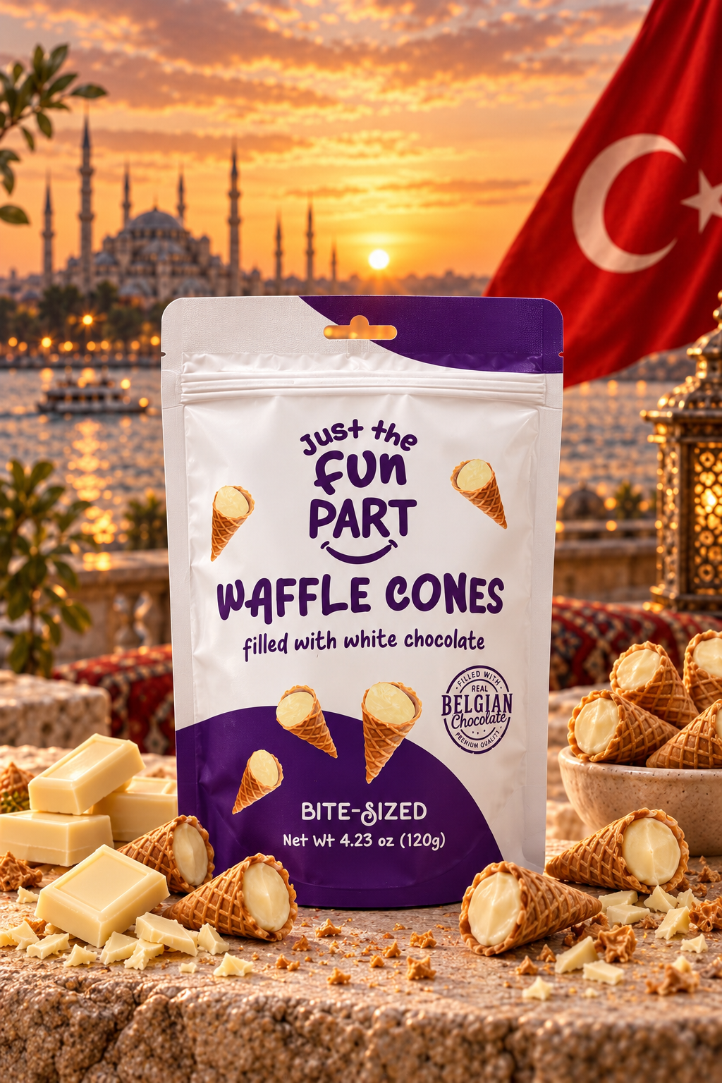 WAFLES CÔNES CHOCOLAT BLANC 🇹🇷