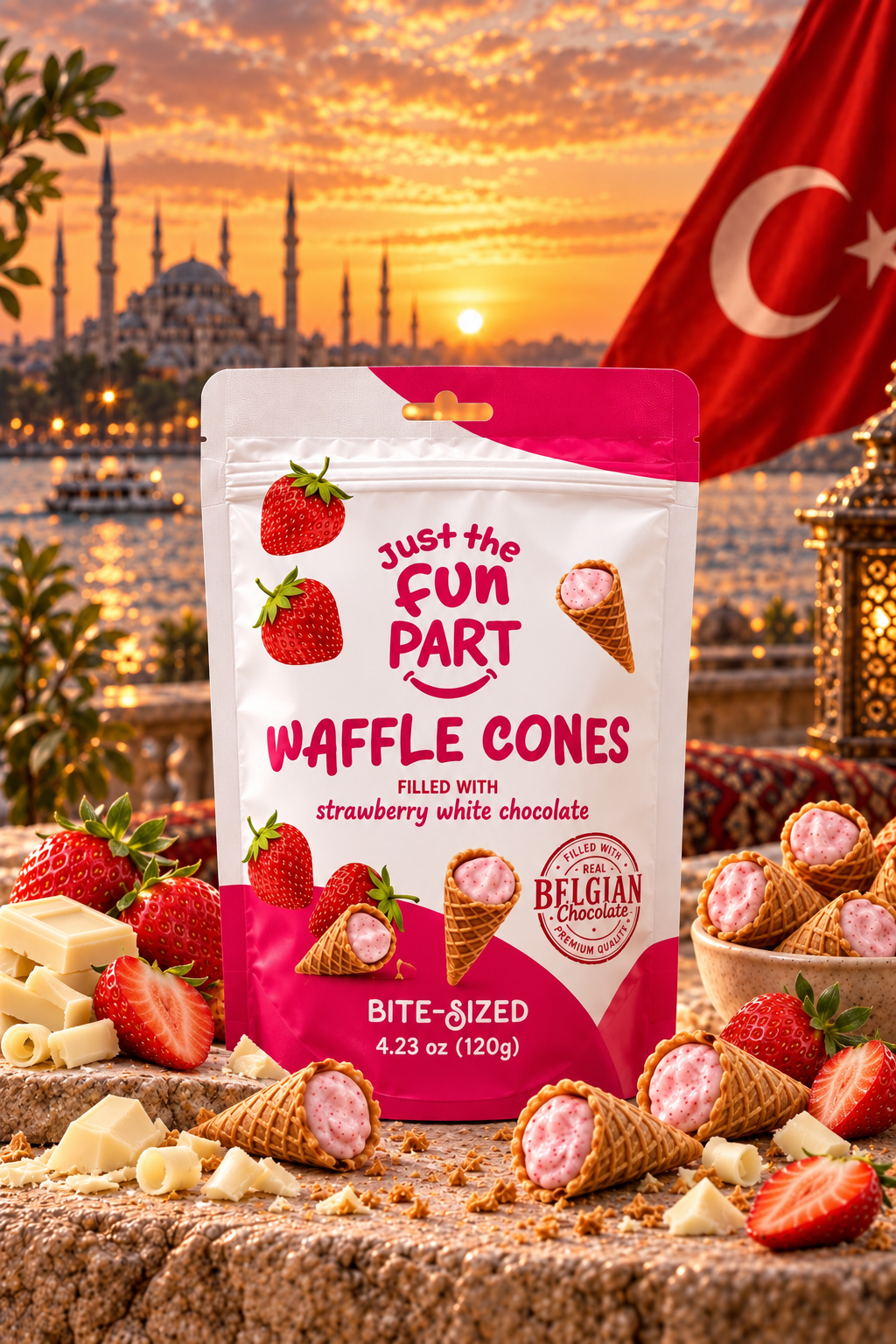WAFFLE CÔNES FRAISE 🇹🇷